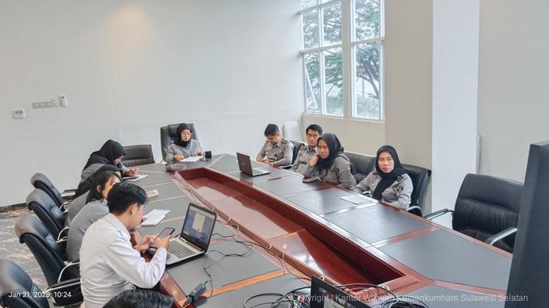 Tingkatkan Tata Kelola BMN Di Masa Transisi Kanwil Kemenkum Sulsel Ikuti Rapat Bersama Biro BMN Setjen