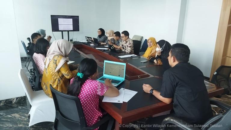 Wujudkan pengelolaan Keuangan Efektif Akuntabel Kanwil Kemenkum Sulsel Lakukan Penilaian Mandiri Maturitas SPIP1